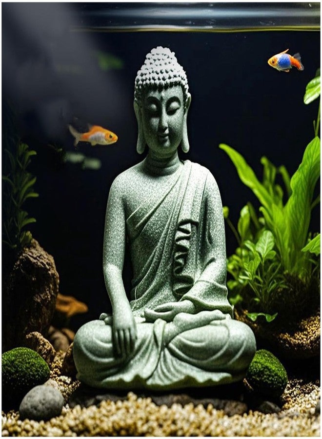 livelyfish Aquarium Buddha Statue Asian Japanese Fish Tank Decoration Zen Buda Figurines Stone Buddha Sculpture Ornaments for Fish Tank,Gift (B) - Image 1